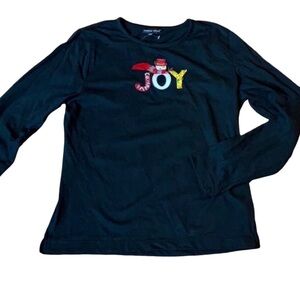 Carolyn Taylor “JOY” Christmas top Black Size Medium